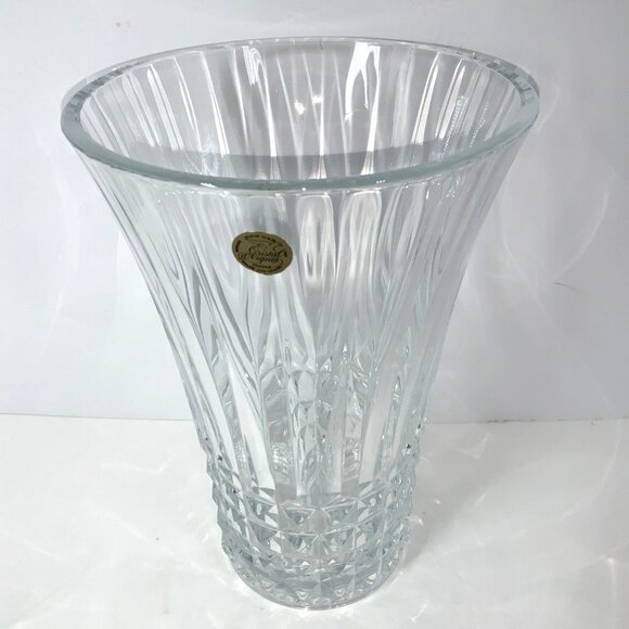 French Cristal D'Arques Diamond Cut Lead Crystal Vase Fontenay Collection MCM - Picture 7 of 12
